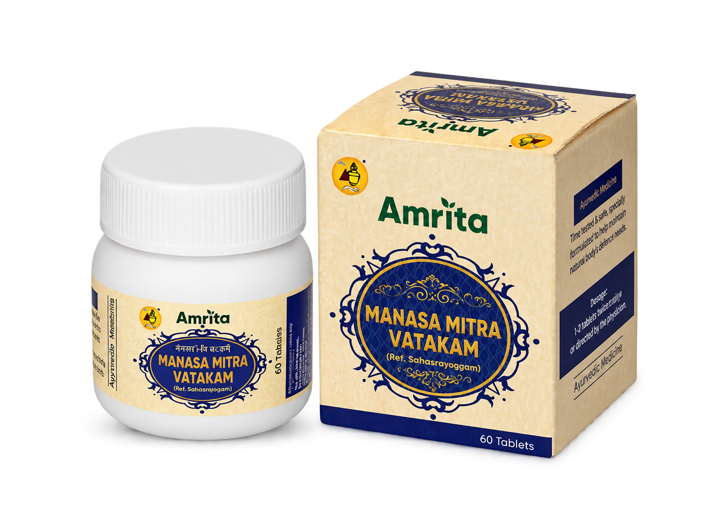 Amrita Manasamitra Vatakam bottle and carton